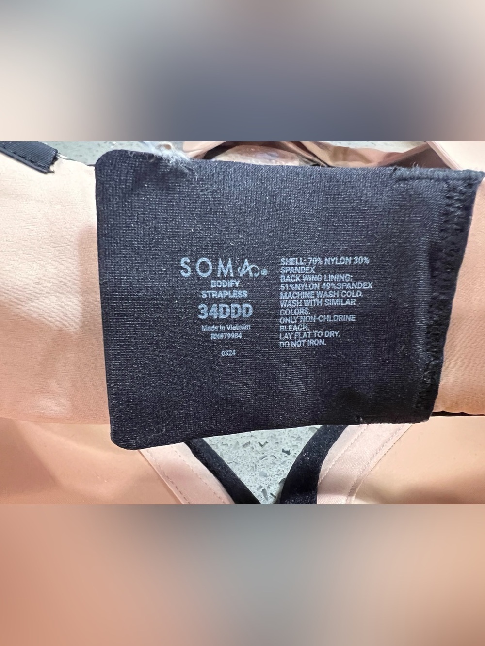 Soma Black Strapless Molded T-Shirt Bra - Picture 5 of 8